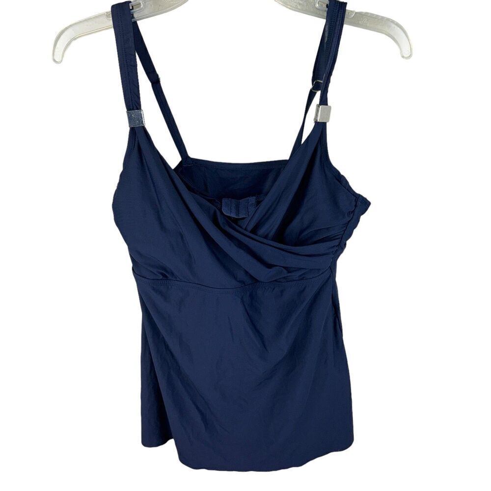 Miraclesuit 6518610 Surplice Underwire Tankini Top SZ 34D‎ Navy
